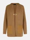 Fay Brown Wool Blend Cardigan In Brown