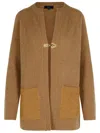 Fay Brown Wool Blend Cardigan Woman In Brown