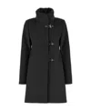 Fay Romantic Coat In Black In Soft Wool Blend Fabric In Black