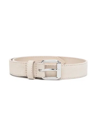 Fay Kids' Buckled Leather Belt In Neutrals