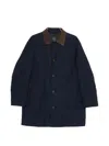 Fay Button Collar Coat In Blue