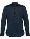 Fay Plain Cotton Shirt In Blu