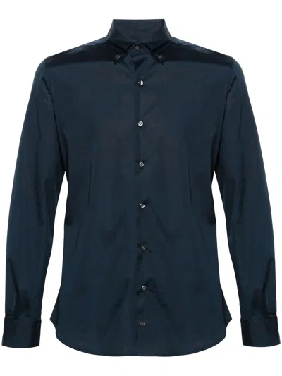 Fay Button-down Shirt In Blu