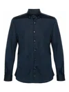 Fay Plain Cotton Shirt In Blue
