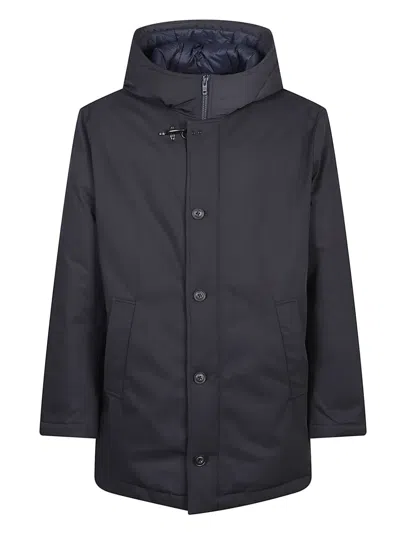FAY BUTTON-FASTENING HOODED JACKET