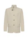 Fay Button-fastening Jacket In Neutral