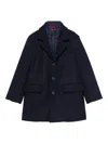 Fay Button-fastening Wool Coat In Blue