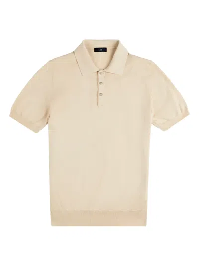 Fay Button Short-sleeves Polo Shirt In Neutral