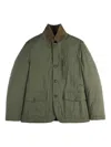 Fay Button-up Green Coat With High Collar