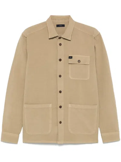 Fay Button-up Overshirt In Neutrals