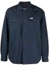 Fay Button-up Shirt Jacket In Blue