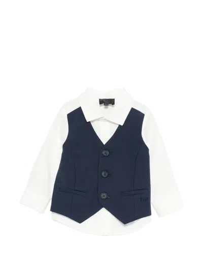 Fay Babies' Button Vest Shirt In Multi