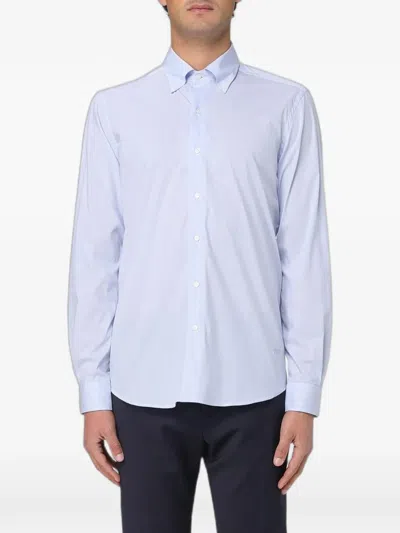 Fay Button-down Collared Shirt In Blue