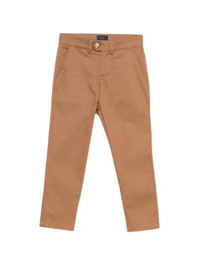 Fay Kids' Buttoned Chinos In Neutral