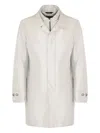 Fay Buttoned Collar Coat In Multi