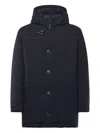 Fay Buttoned Hooded Jacket In Blue