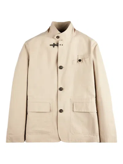 Fay Buttoned Jacket In Neutral