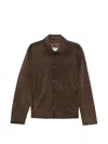 Fay Buttoned Leather Jacket In Brown