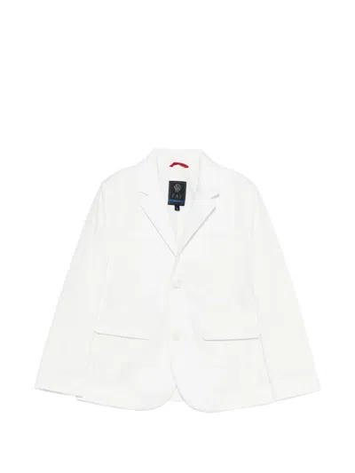 Fay Buttoned Pocket Bçazer In White