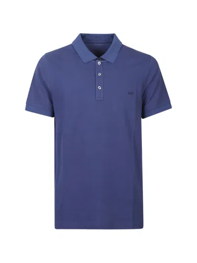 Fay Buttoned Polo Shirt In Blue