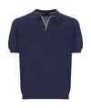 Fay Logo-embroidered Short-sleeved Polo Shirt In Blue