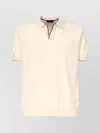 Fay Buttonless Polo Shirt Ribbed Finish In Weiss 1