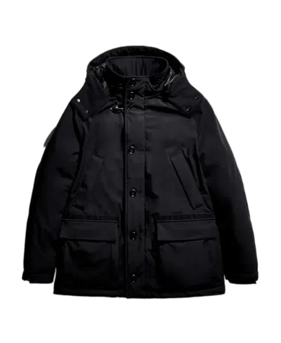 Fay Caban Hooded Down Jacket In Black