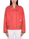 Fay Collared Jacket With Front Pockets And Contrast Cuffs