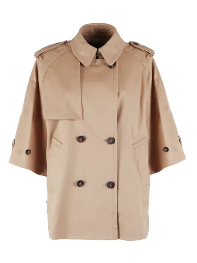 Fay Caban Trench Coat In Brown