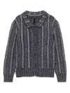 Fay Cable-knit Cardigan In Blue