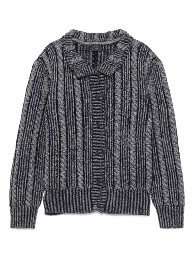 Fay Kids' Cable-knit Cardigan In Blue