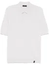Fay Cable-knit Polo Shirt In Grey