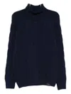 Fay Cable-knit Turtleneck Sweater In Blue