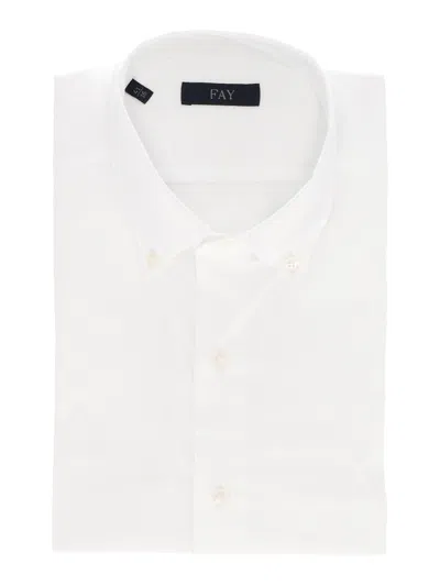 Fay Camicia Collo B. 下拉伸 In White