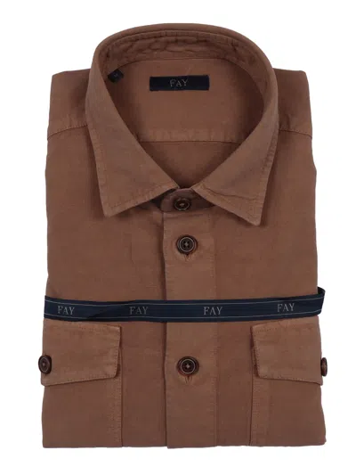 Fay Camicia-giubbino Over Tasconata In Brown
