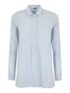 Fay Regular Striped Cotton Shirt In Blue