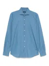 Fay Chambray Shirt In Blue