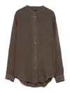 Fay Linen Shirt In Brown