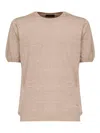 Fay Linen And Cotton T-shirt In Green