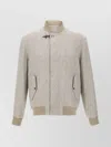 Fay Canvas Bomber Jacket Flap Pockets In Gray