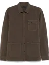 Fay Coffee Brown Overshirt With Multiple Pockets In Brown