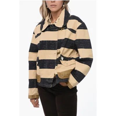 Fay Canvas Striped Jacket With Women's Hooks