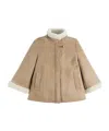 Fay Cape In Sheepskin In Brown