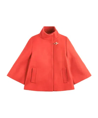 Fay Cape In Wool And Cashmere Fabric In Red