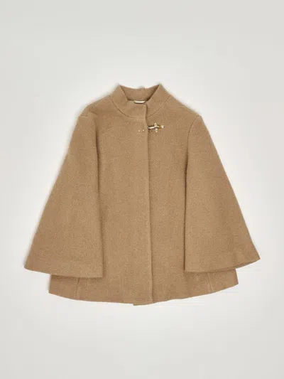 Fay Kids' Cape Jacket In Brown