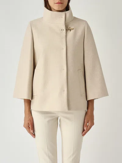 Fay Cappa Con Gancio Foderata Coat In White