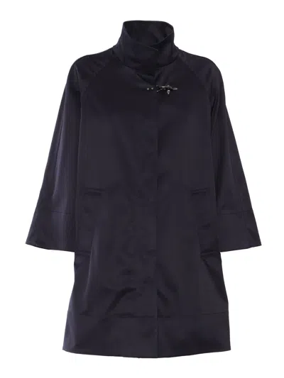Fay Cappa Manica Raglan E Finta Inglese In Blue