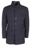 Fay Double Front Long Jacket In Blu