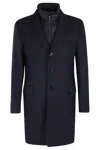 Fay Blue Wool Blend Coat Men In Blu