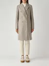 Fay Double-breasted Coat With Hook In Gray